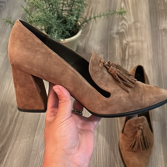 STUART WEITZMAN SUEDE PENNY LOAFER POINTY TOED PUMPS SIZE 11 EEEUC - Picture 11 of 11